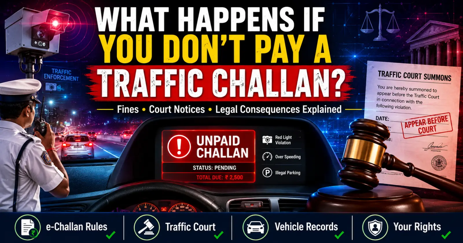 What Happens If You Don't Pay a Traffic Challan
